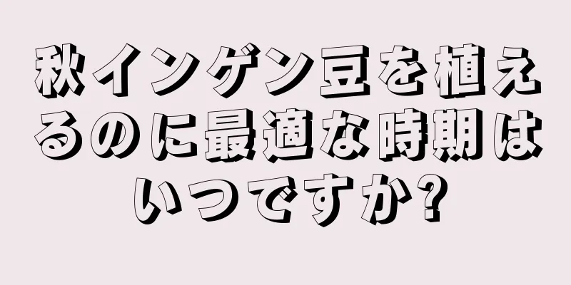 秋インゲン豆を植えるのに最適な時期はいつですか?