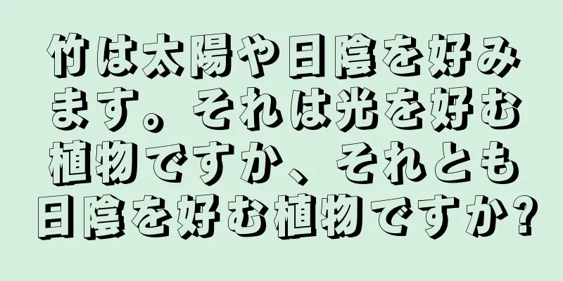 竹は太陽や日陰を好みます。それは光を好む植物ですか、それとも日陰を好む植物ですか?