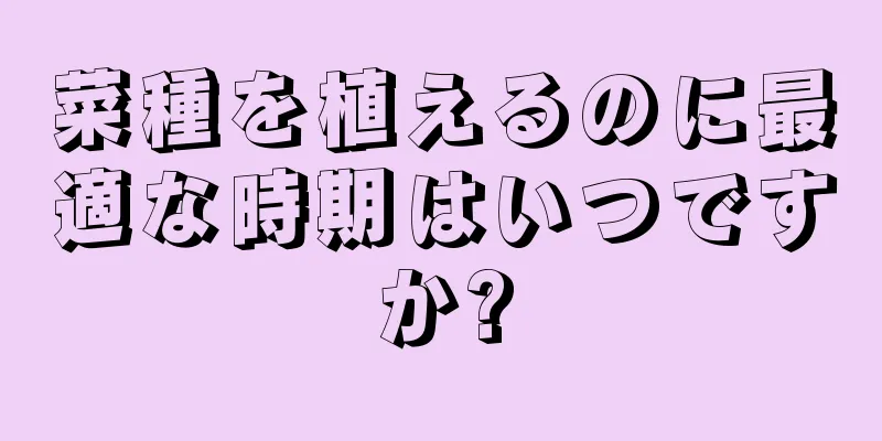 菜種を植えるのに最適な時期はいつですか?