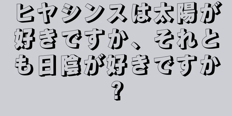 ヒヤシンスは太陽が好きですか、それとも日陰が好きですか?