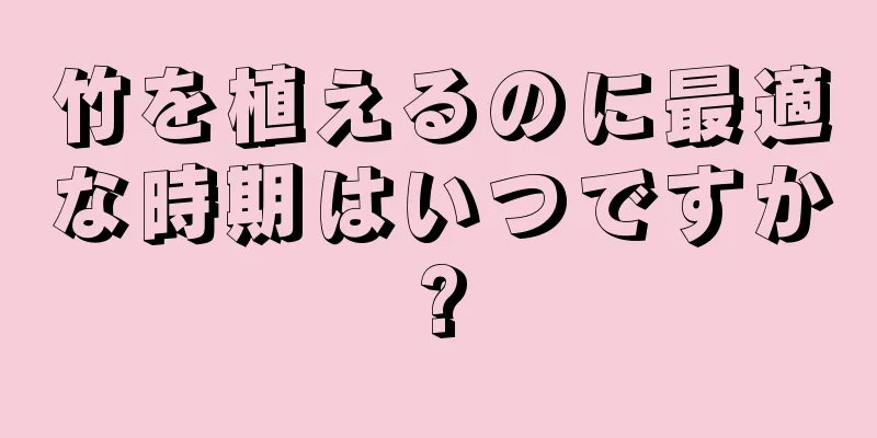 竹を植えるのに最適な時期はいつですか?