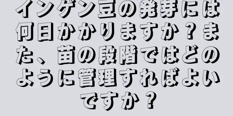 インゲン豆の発芽には何日かかりますか？また、苗の段階ではどのように管理すればよいですか？