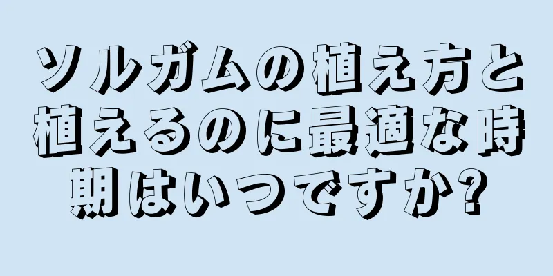ソルガムの植え方と植えるのに最適な時期はいつですか?