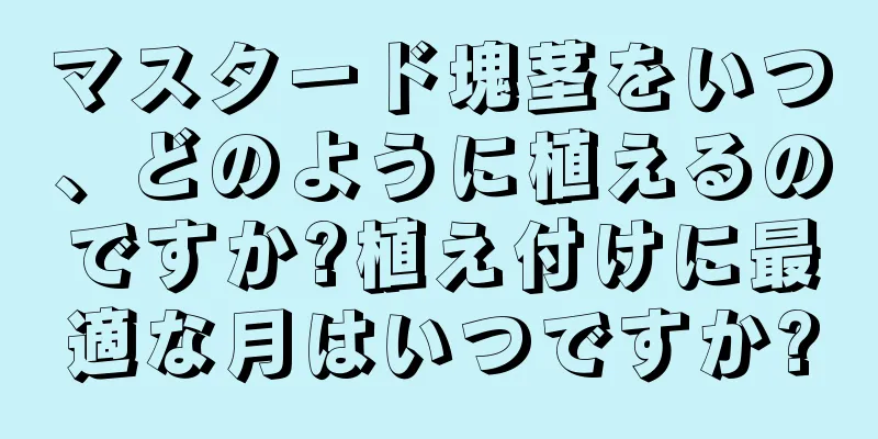 マスタード塊茎をいつ、どのように植えるのですか?植え付けに最適な月はいつですか?