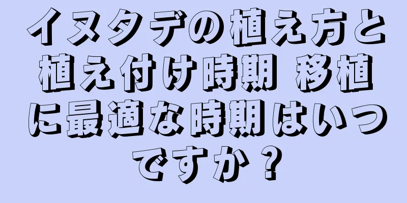 イヌタデの植え方と植え付け時期 移植に最適な時期はいつですか？