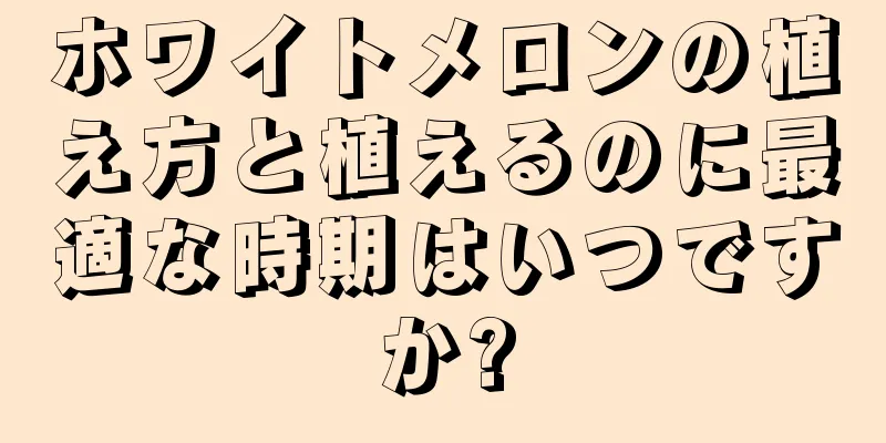 ホワイトメロンの植え方と植えるのに最適な時期はいつですか?