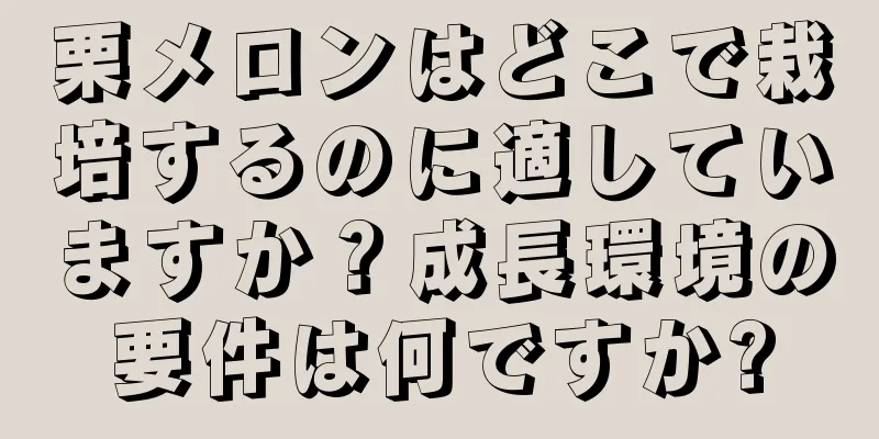 栗メロンはどこで栽培するのに適していますか？成長環境の要件は何ですか?