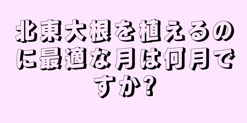 北東大根を植えるのに最適な月は何月ですか?