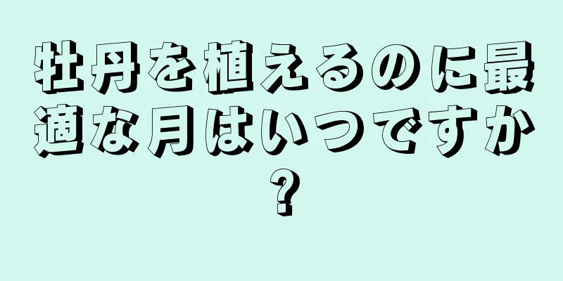 牡丹を植えるのに最適な月はいつですか?