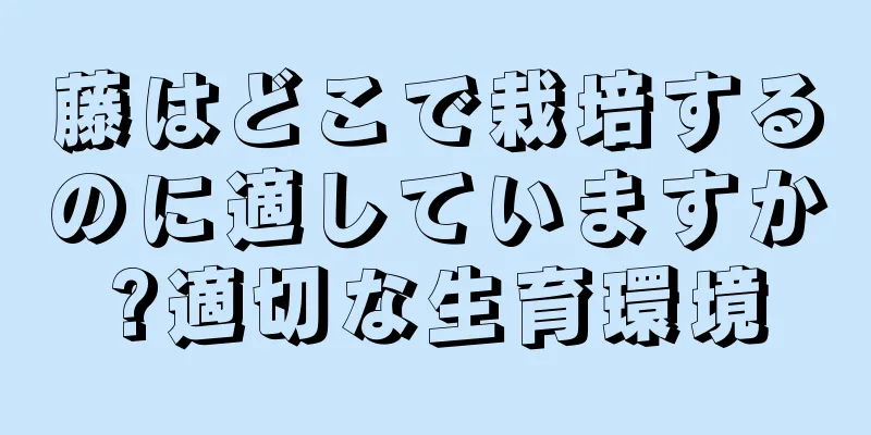藤はどこで栽培するのに適していますか?適切な生育環境