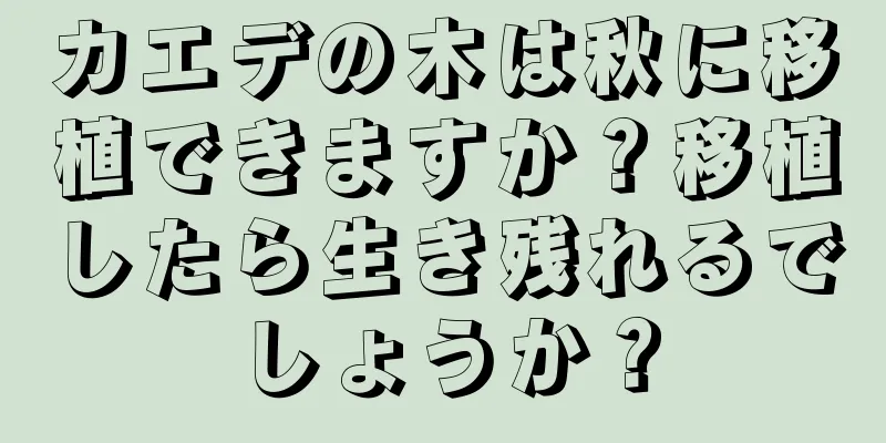 カエデの木は秋に移植できますか？移植したら生き残れるでしょうか？
