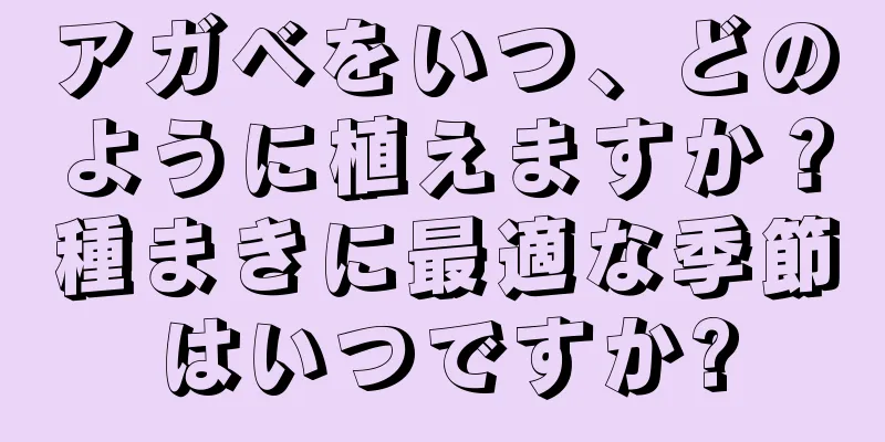 アガベをいつ、どのように植えますか？種まきに最適な季節はいつですか?