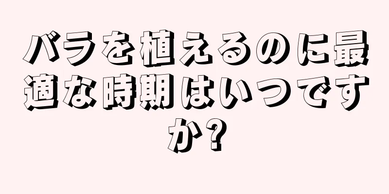バラを植えるのに最適な時期はいつですか?