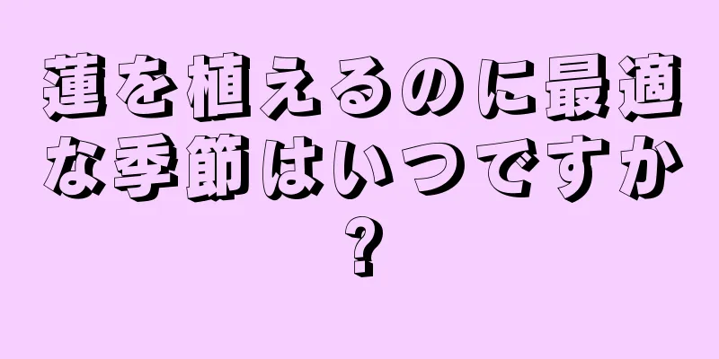 蓮を植えるのに最適な季節はいつですか?