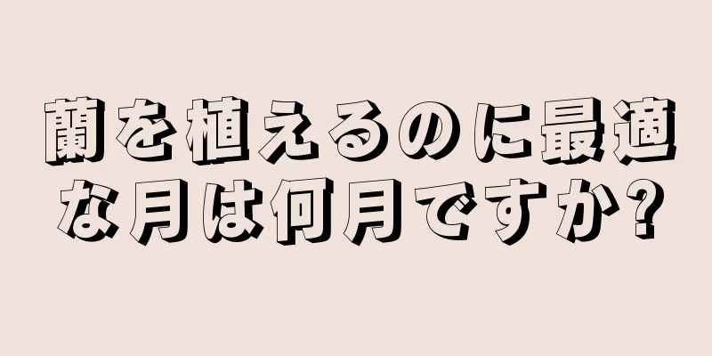 蘭を植えるのに最適な月は何月ですか?
