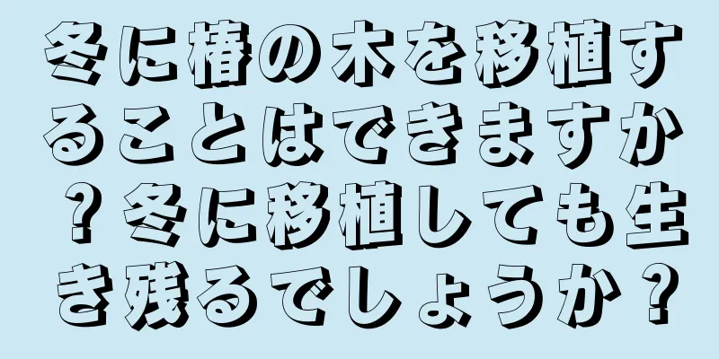 冬に椿の木を移植することはできますか？冬に移植しても生き残るでしょうか？