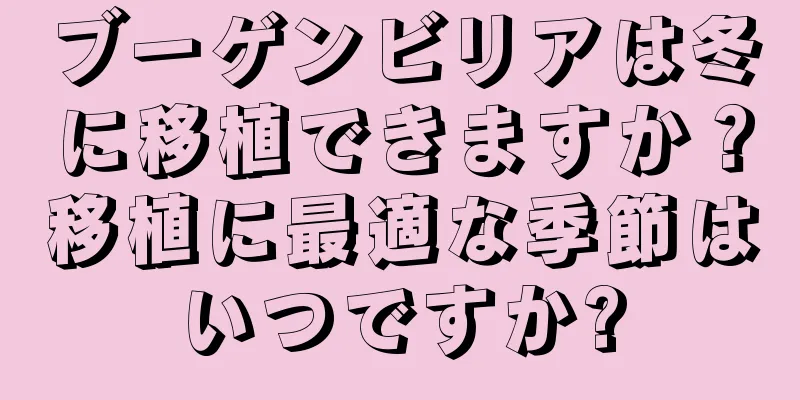 ブーゲンビリアは冬に移植できますか？移植に最適な季節はいつですか?