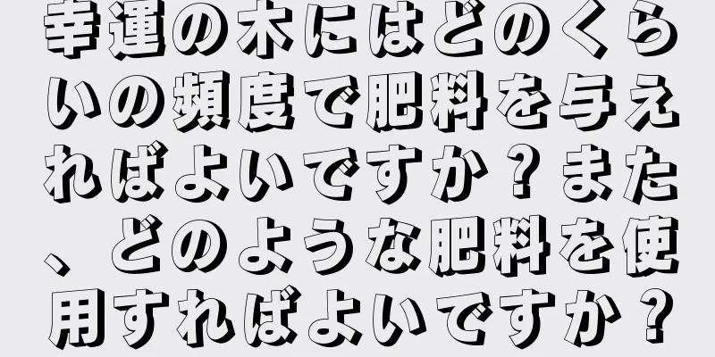 幸運の木にはどのくらいの頻度で肥料を与えればよいですか？また、どのような肥料を使用すればよいですか？