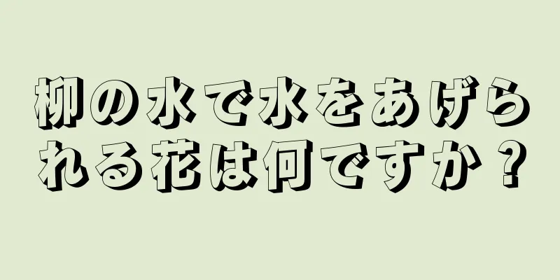 柳の水で水をあげられる花は何ですか？