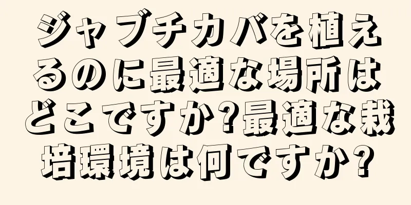 ジャブチカバを植えるのに最適な場所はどこですか?最適な栽培環境は何ですか?