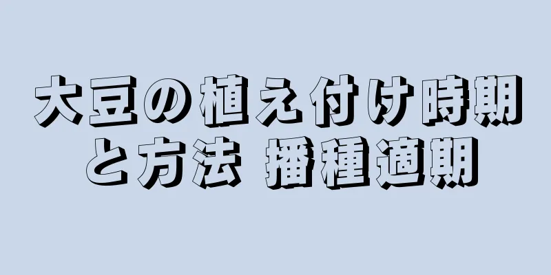 大豆の植え付け時期と方法 播種適期