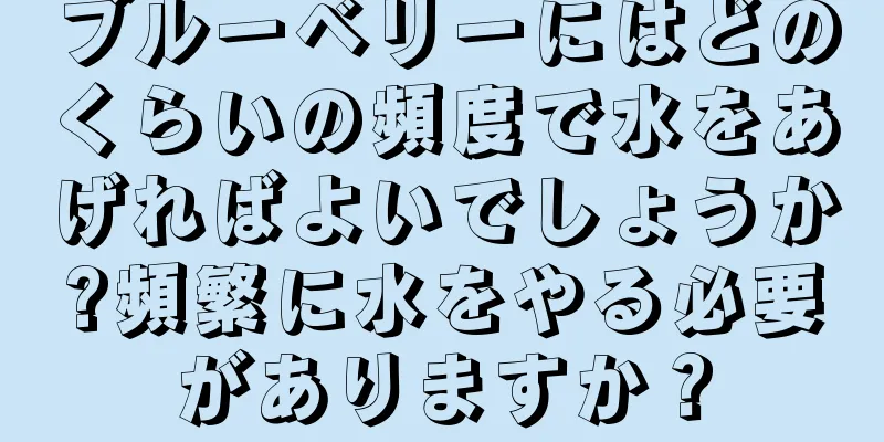 ブルーベリーにはどのくらいの頻度で水をあげればよいでしょうか?頻繁に水をやる必要がありますか？
