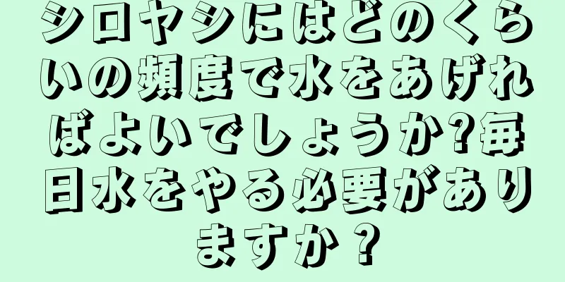 シロヤシにはどのくらいの頻度で水をあげればよいでしょうか?毎日水をやる必要がありますか？