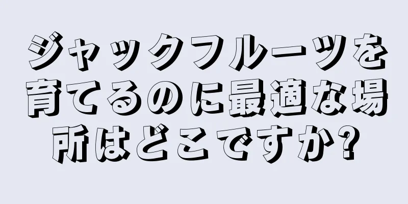 ジャックフルーツを育てるのに最適な場所はどこですか?
