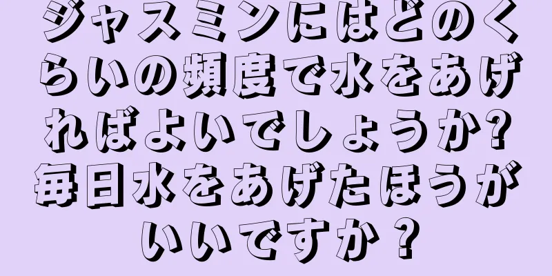 ジャスミンにはどのくらいの頻度で水をあげればよいでしょうか?毎日水をあげたほうがいいですか？