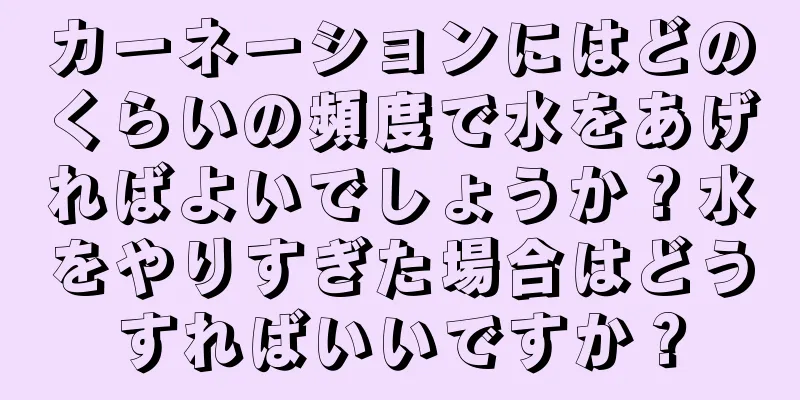 カーネーションにはどのくらいの頻度で水をあげればよいでしょうか？水をやりすぎた場合はどうすればいいですか？