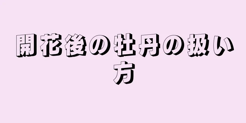 開花後の牡丹の扱い方