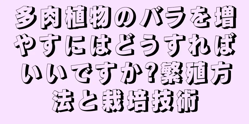 多肉植物のバラを増やすにはどうすればいいですか?繁殖方法と栽培技術