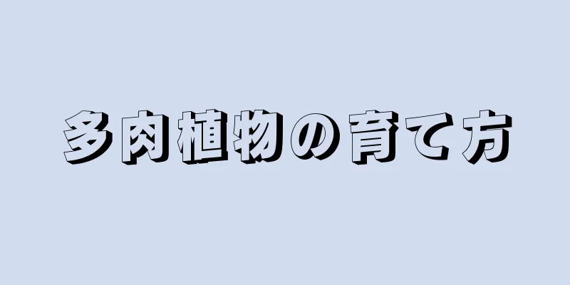 多肉植物の育て方