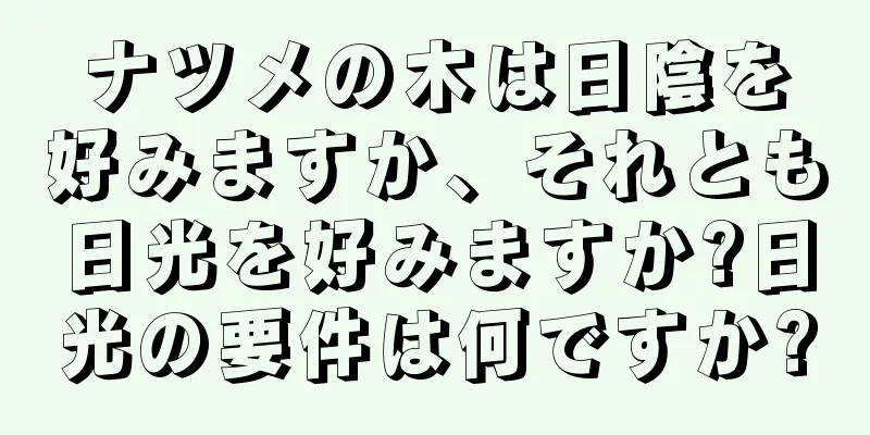 ナツメの木は日陰を好みますか、それとも日光を好みますか?日光の要件は何ですか?