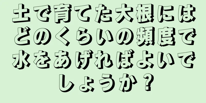 土で育てた大根にはどのくらいの頻度で水をあげればよいでしょうか？