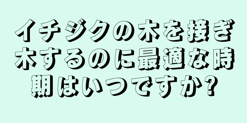 イチジクの木を接ぎ木するのに最適な時期はいつですか?