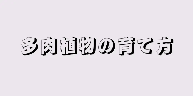 多肉植物の育て方