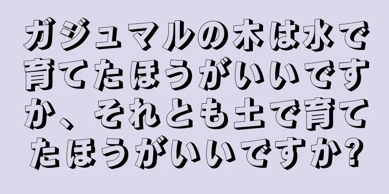 ガジュマルの木は水で育てたほうがいいですか、それとも土で育てたほうがいいですか?