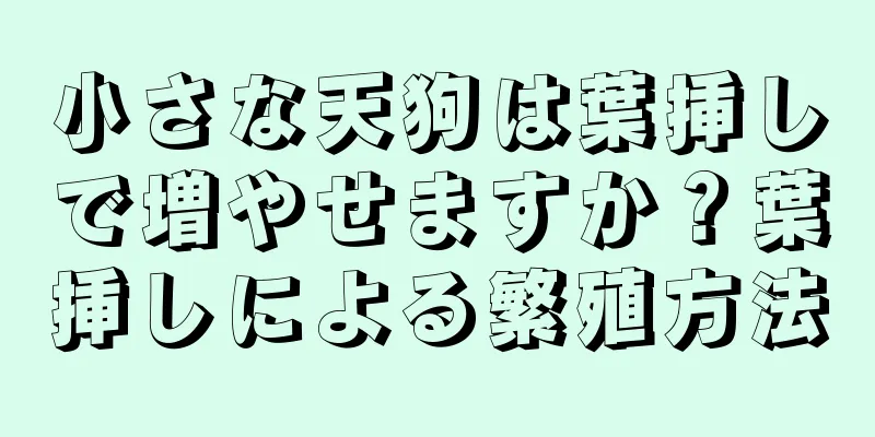 小さな天狗は葉挿しで増やせますか？葉挿しによる繁殖方法