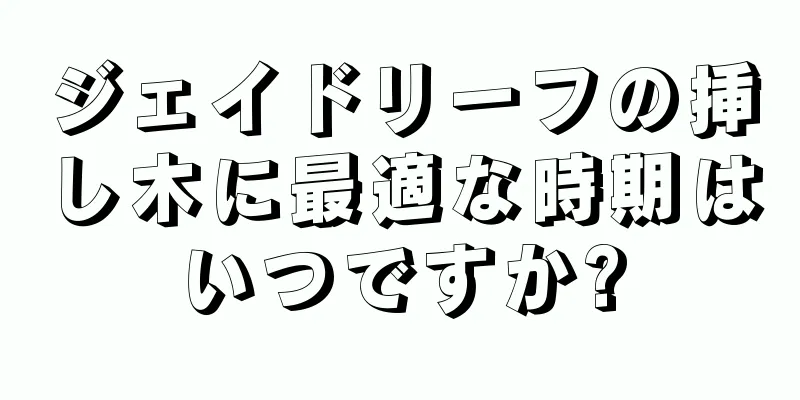 ジェイドリーフの挿し木に最適な時期はいつですか?