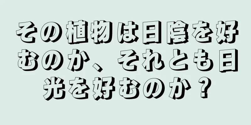 その植物は日陰を好むのか、それとも日光を好むのか？