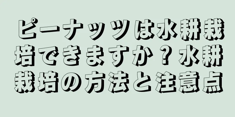 ピーナッツは水耕栽培できますか？水耕栽培の方法と注意点