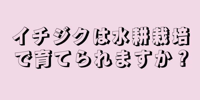 イチジクは水耕栽培で育てられますか？