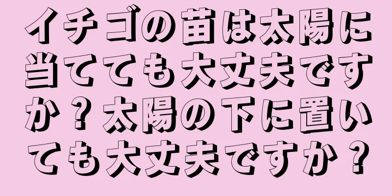 イチゴの苗は太陽に当てても大丈夫ですか？太陽の下に置いても大丈夫ですか？
