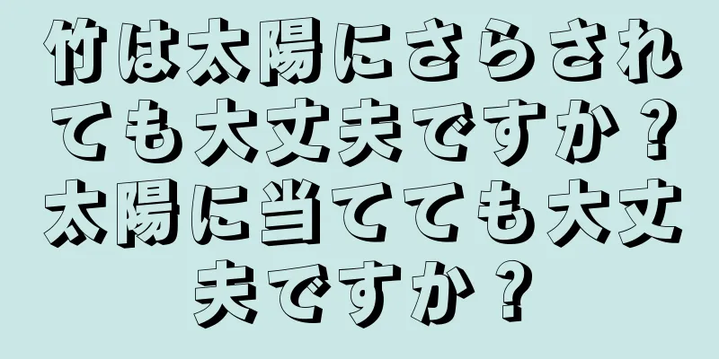 竹は太陽にさらされても大丈夫ですか？太陽に当てても大丈夫ですか？