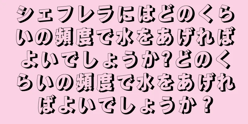 シェフレラにはどのくらいの頻度で水をあげればよいでしょうか?どのくらいの頻度で水をあげればよいでしょうか？