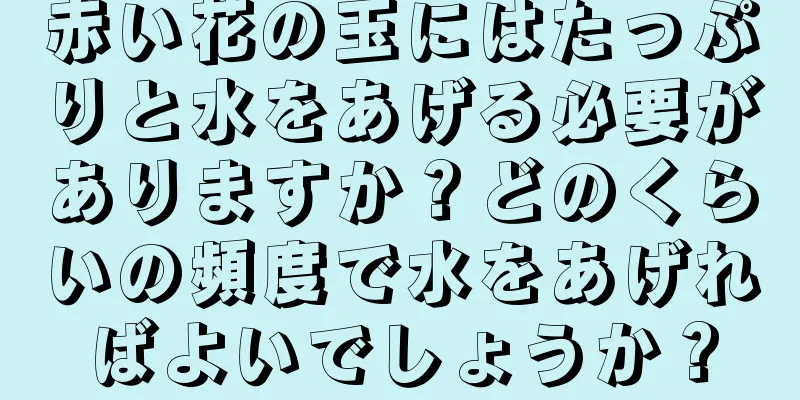 赤い花の玉にはたっぷりと水をあげる必要がありますか？どのくらいの頻度で水をあげればよいでしょうか？