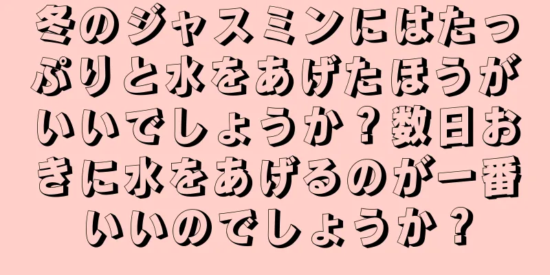 冬のジャスミンにはたっぷりと水をあげたほうがいいでしょうか？数日おきに水をあげるのが一番いいのでしょうか？