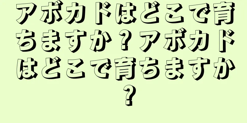 アボカドはどこで育ちますか？アボカドはどこで育ちますか？