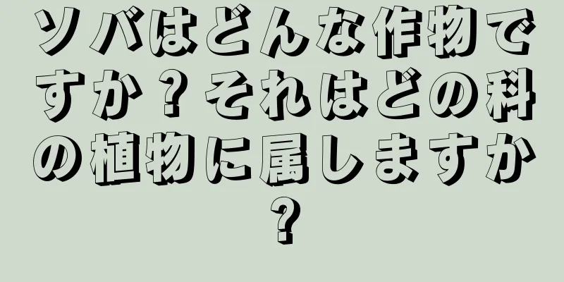 ソバはどんな作物ですか？それはどの科の植物に属しますか?